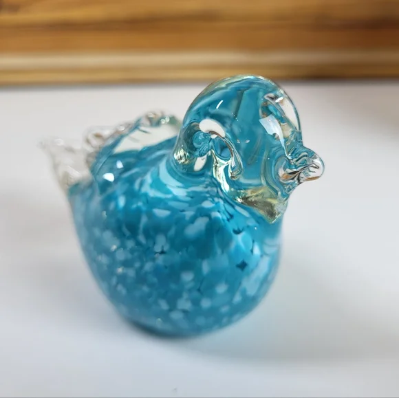 Hand-blown Glass Blue Bird Paperweight 🐦 - Picture 5 of 9